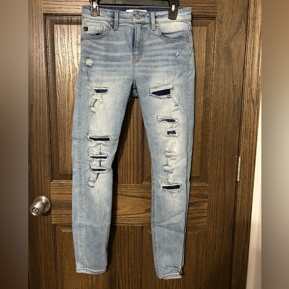 KanCan Blue Skinny Jeans Distressed Vintage - Picture 1 of 3